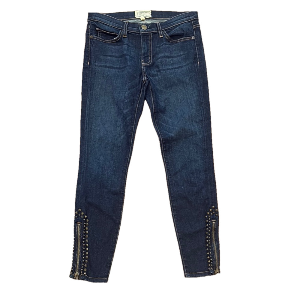 Current/Elliott The Zip Stiletto studded ankle jeans, size 27